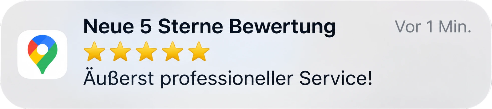 Benachrichtigung: Neue 5-Sterne-Bewertung auf Google